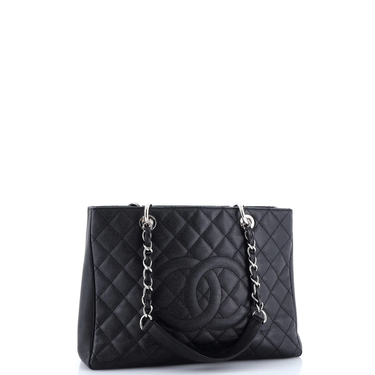 Grand Shopping Tote Quilted Caviar - Deep Luxury