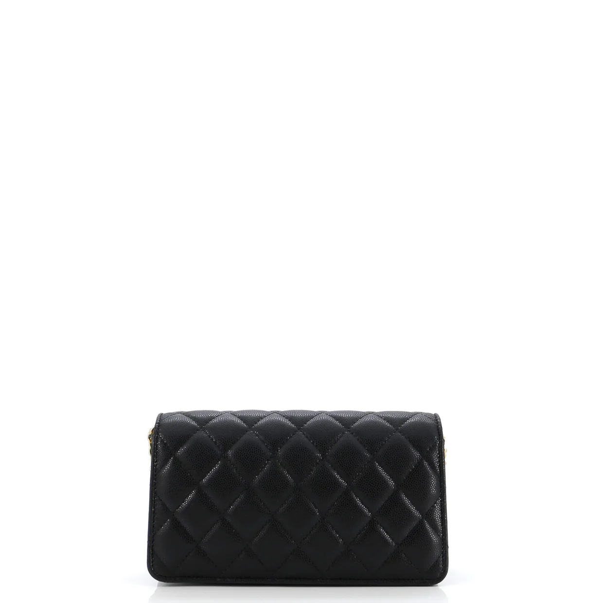 Mixed Chain Link CC Wallet on Chain Quilted Caviar Small - Deep Luxury