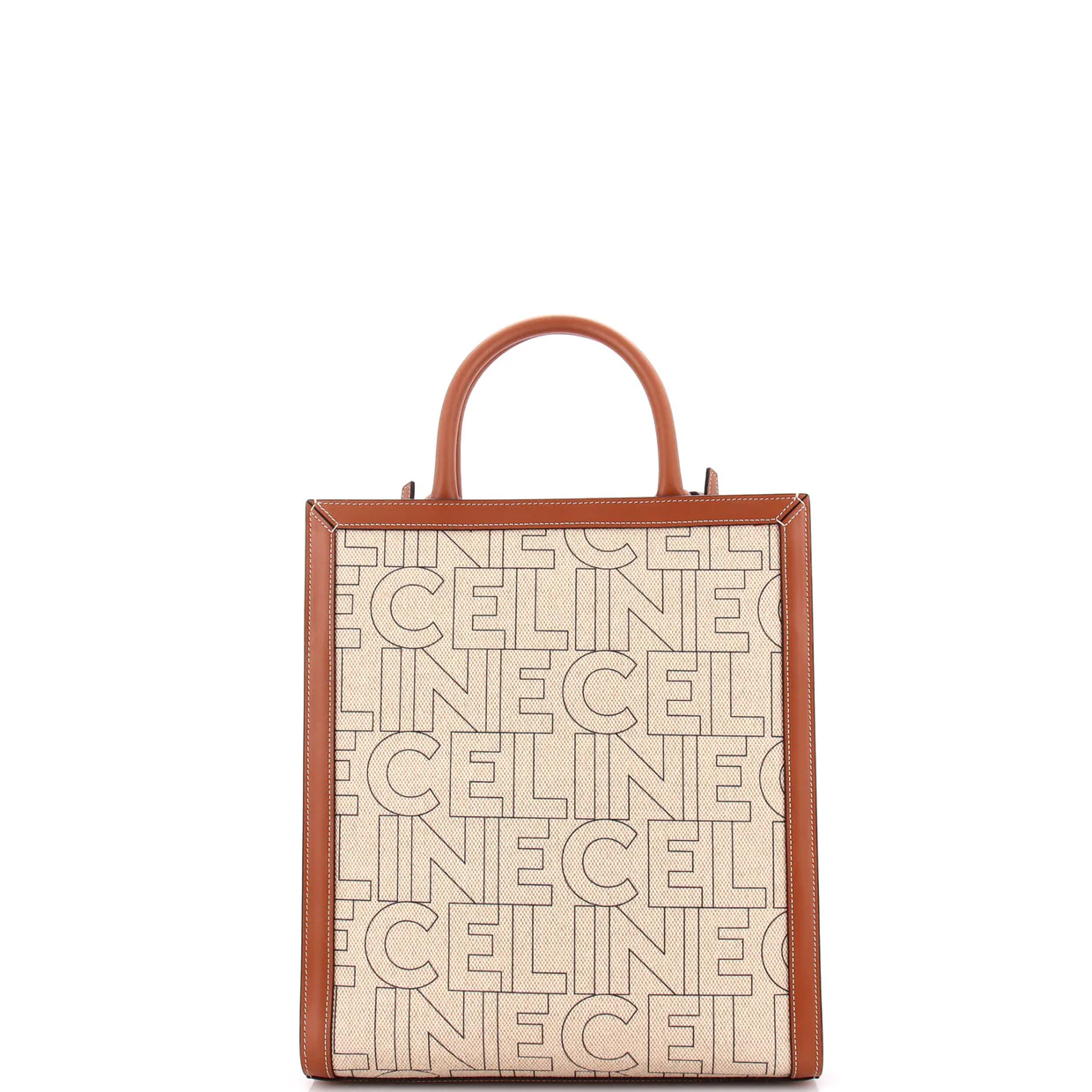 Vertical Cabas Tote Printed Canvas and Leather Small - Deep Luxury