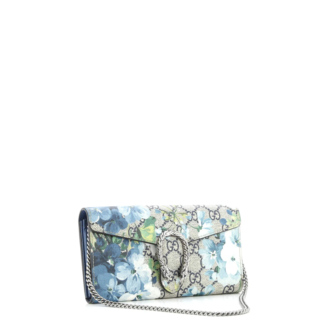 Dionysus Chain Wallet Blooms Print GG Coated Canvas Long - Deep Luxury