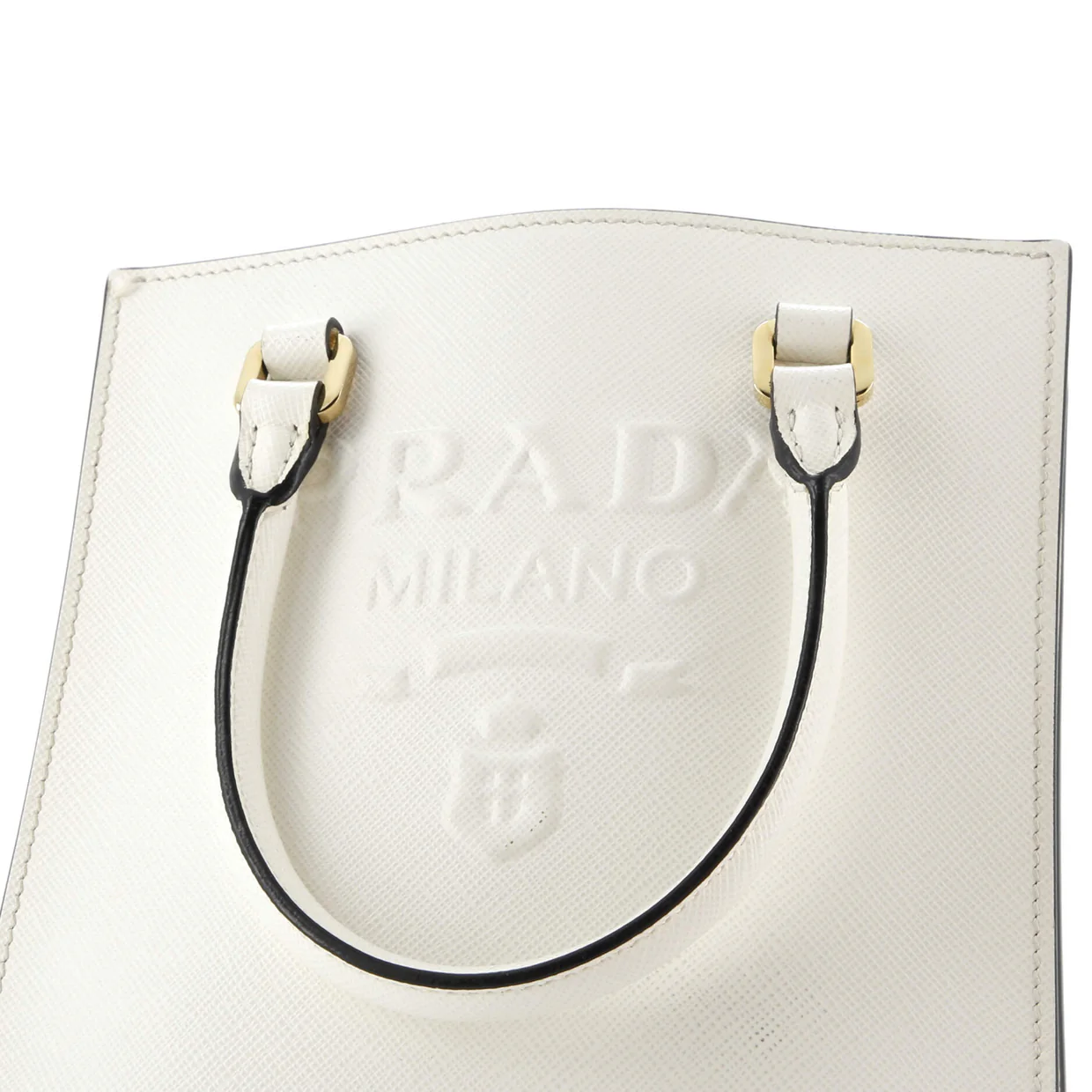 Lux Embossed Logo Tote Saffiano Leather Small - Deep Luxury