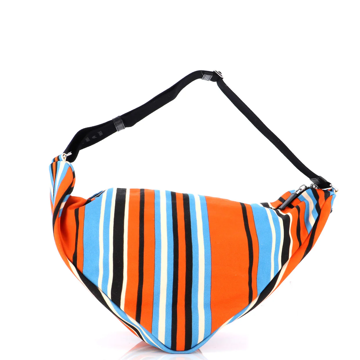 Triangle Logo Zip Crossbody Bag Printed Canvas Large - Deep Luxury