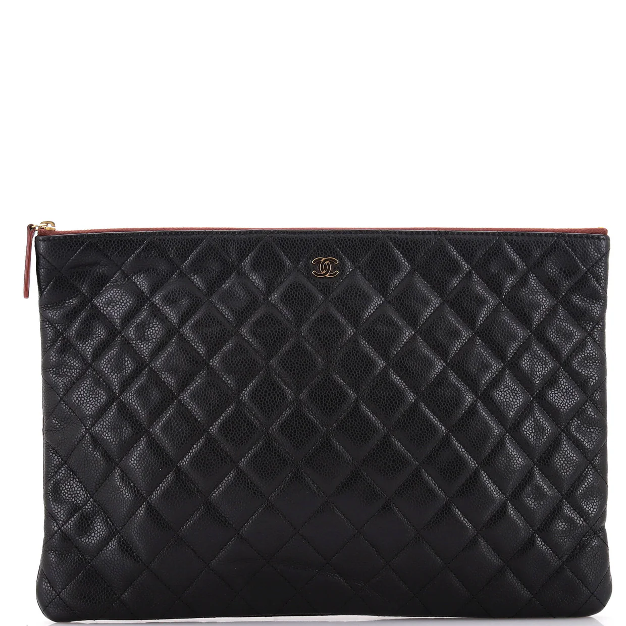 O Case Clutch Quilted Caviar Large - Deep Luxury