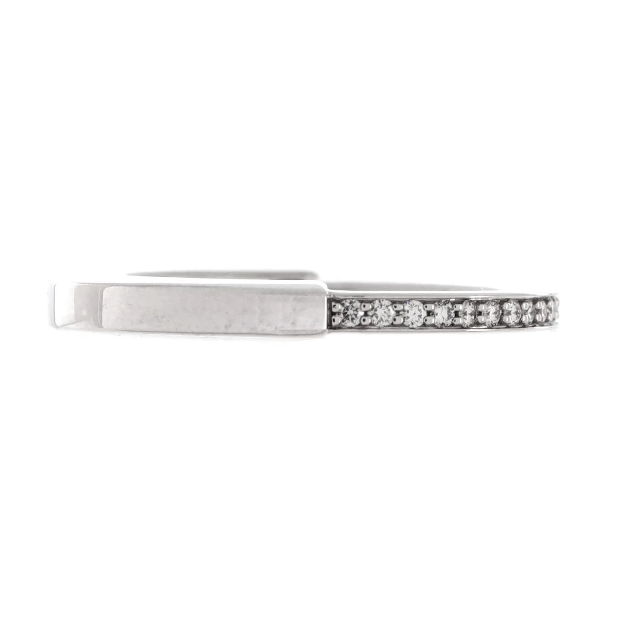 Lock Ring 18K White Gold with Diamonds - Deep Luxury