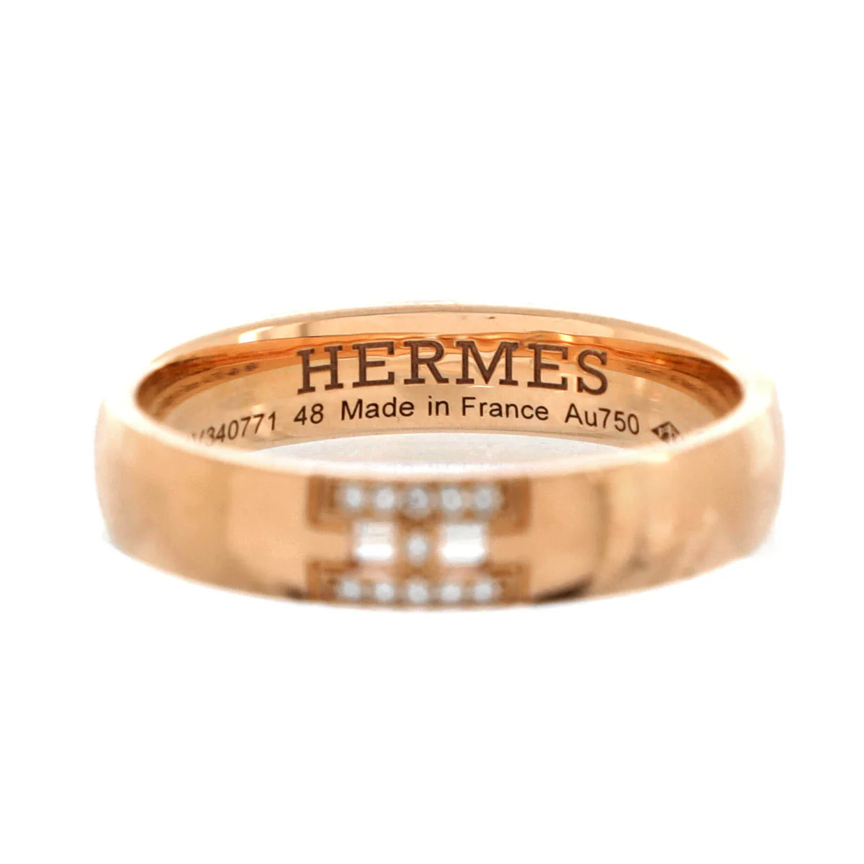 Ever Herakles Wedding Band Ring 18K Rose Gold with Diamonds - Deep Luxury