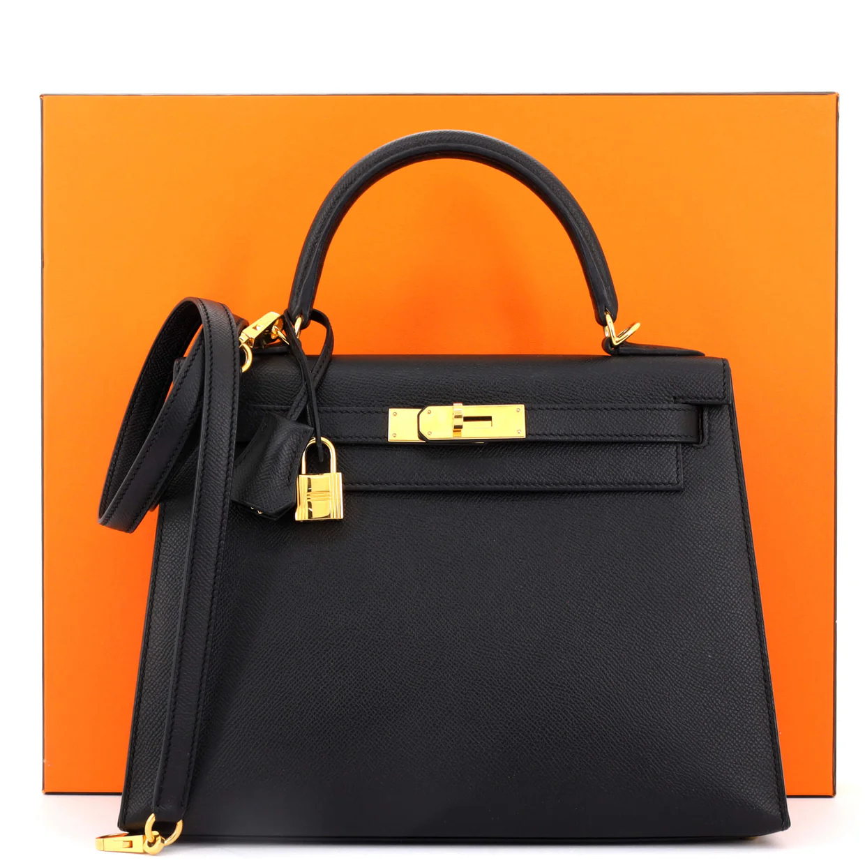 Kelly Handbag Noir Epsom with Gold Hardware 28 - Deep Luxury