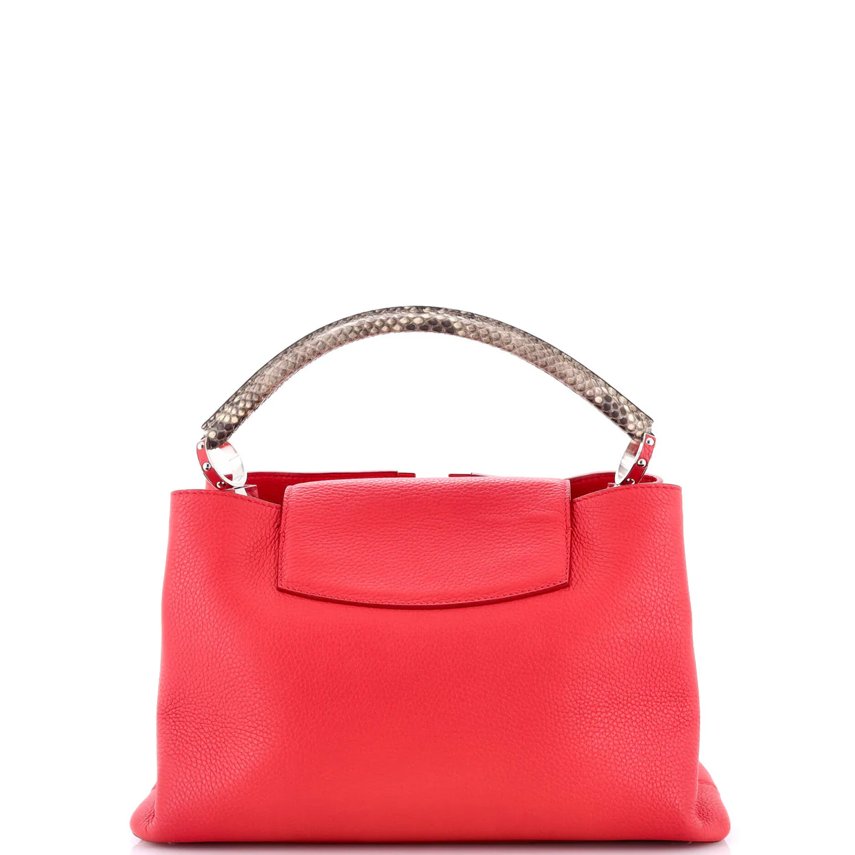 Capucines Bag Leather with Python MM - Deep Luxury