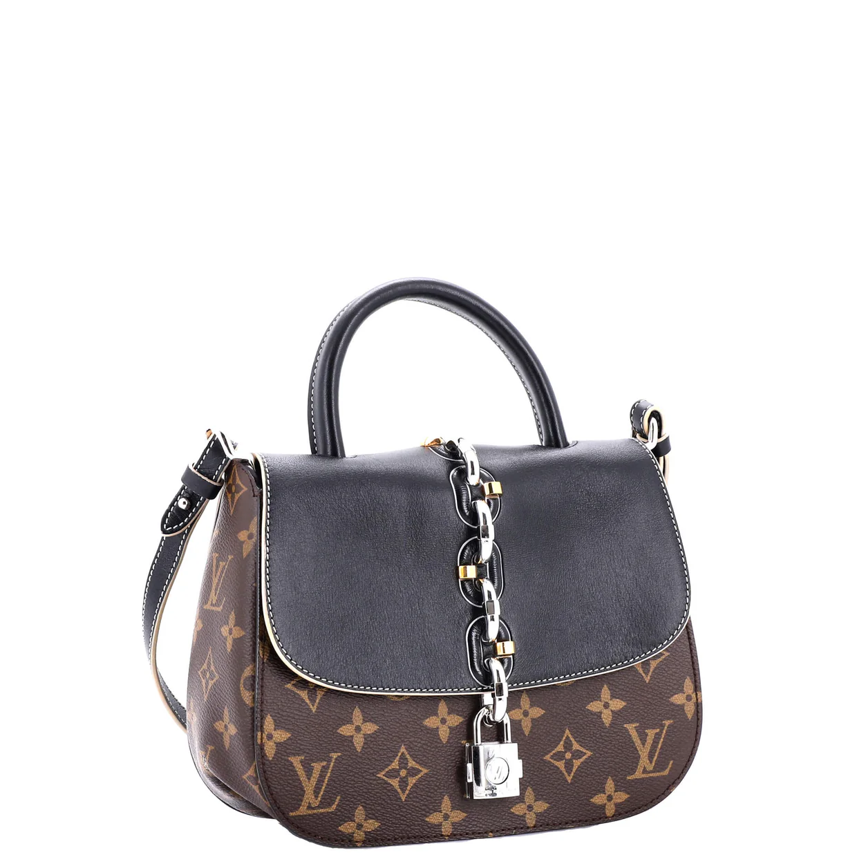 Chain It Handbag Monogram Canvas with Leather PM - Deep Luxury