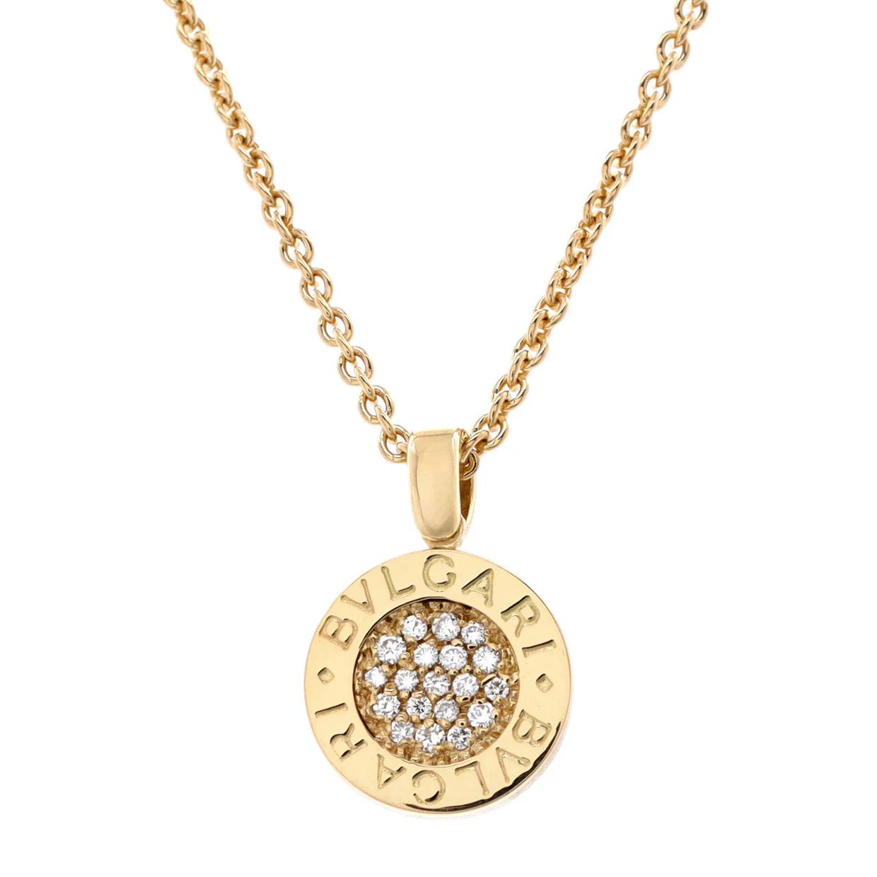 Bvlgari Bvlgari Pendant Necklace 18K Yellow Gold with Diamonds - Deep Luxury