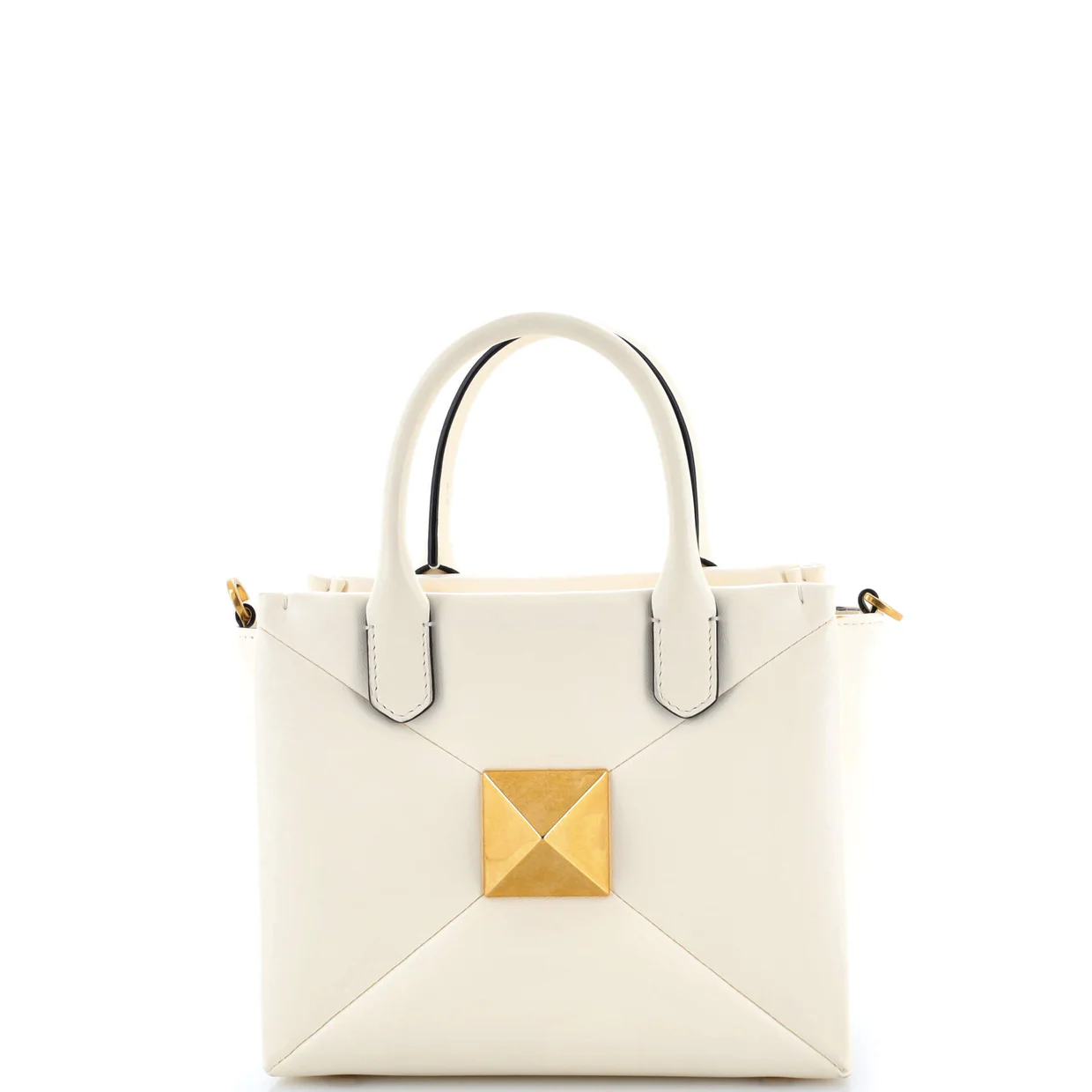 One Stud Top Handle Bag Leather Small - Deep Luxury