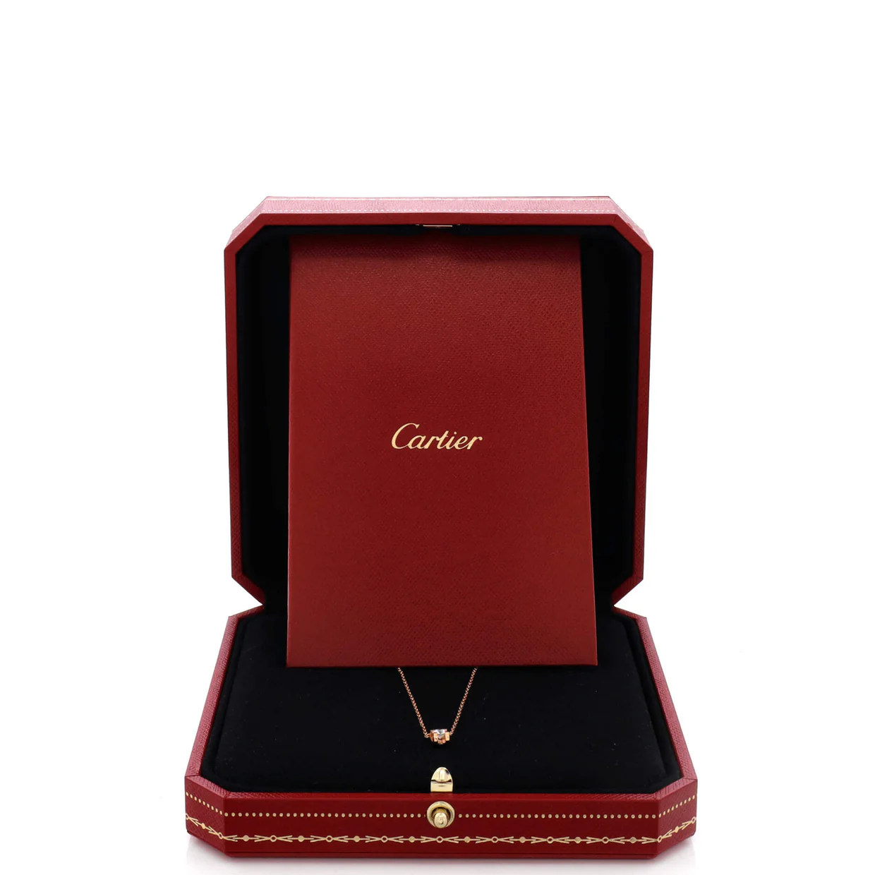 C de Cartier Necklace 18K Rose Gold and Diamond 0.20-0.29CT - Deep Luxury