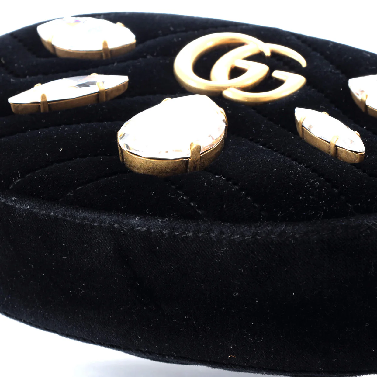 GG Marmont Belt Bag Embellished Matelasse Velvet - Deep Luxury