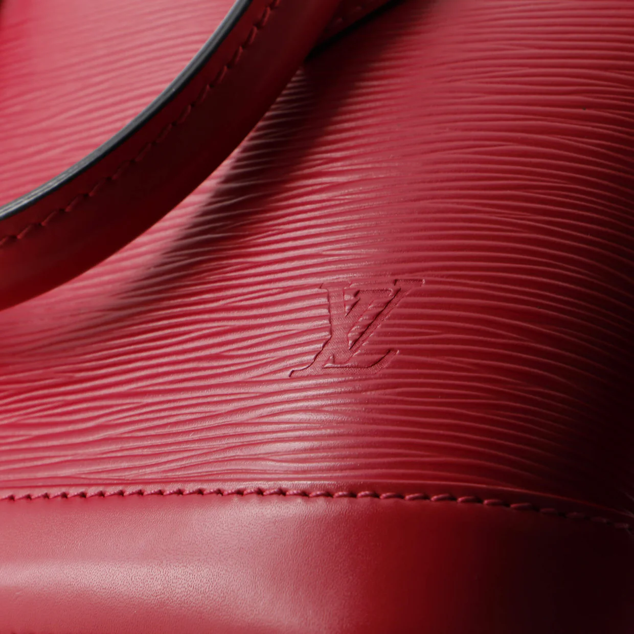 Alma Handbag Epi Leather with Logo Jacquard Strap BB - Deep Luxury
