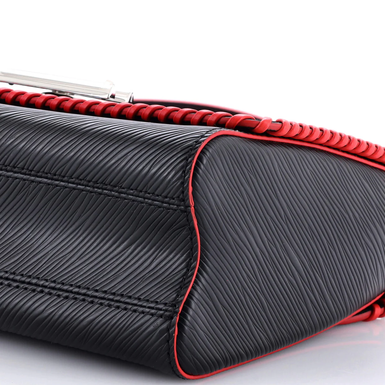 Twist Handbag Limited Edition Flower Embellished Epi Leather with Whipstitch Details MM - Deep Luxury