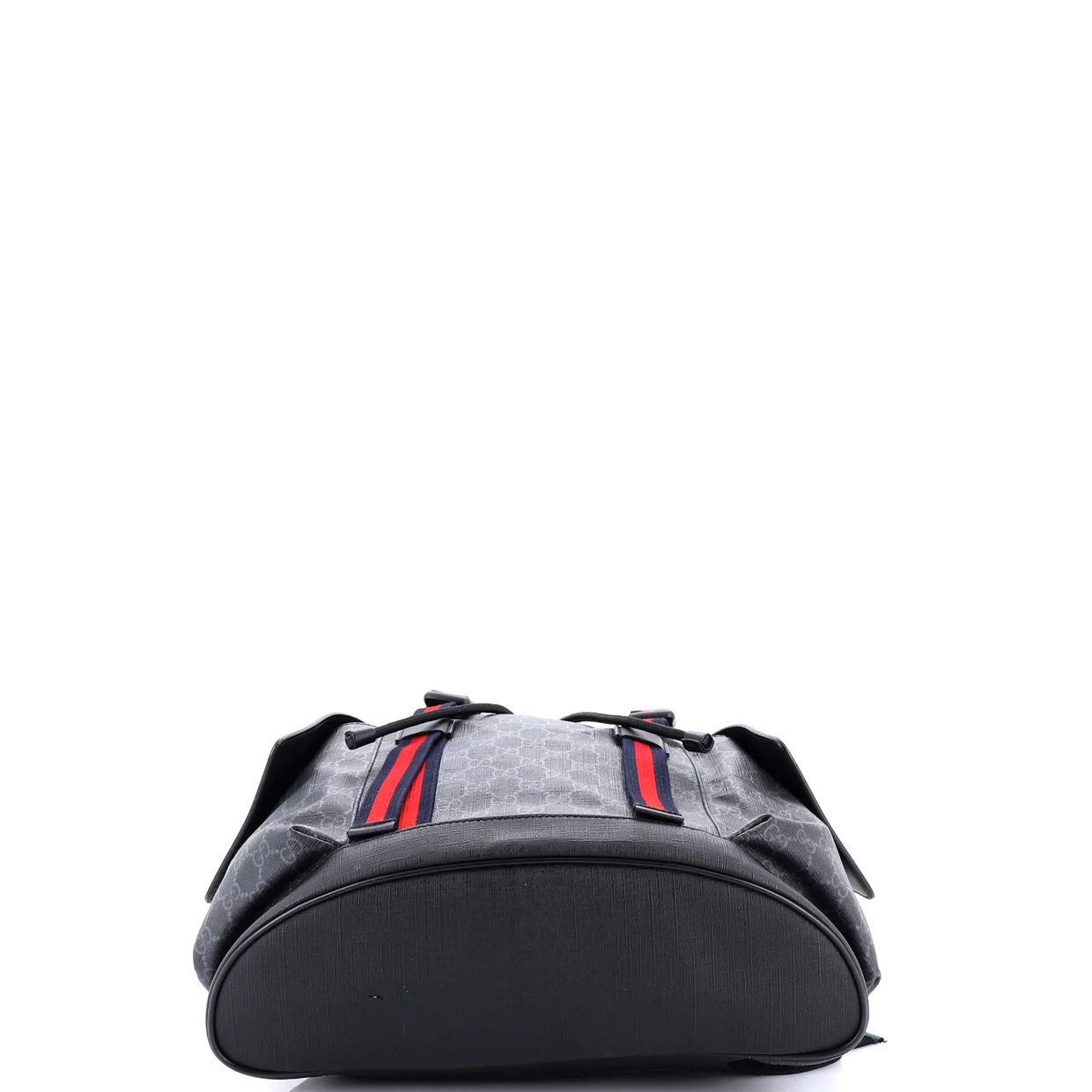 Double Pocket Buckle Backpack GG Coated Canvas Large - Deep Luxury