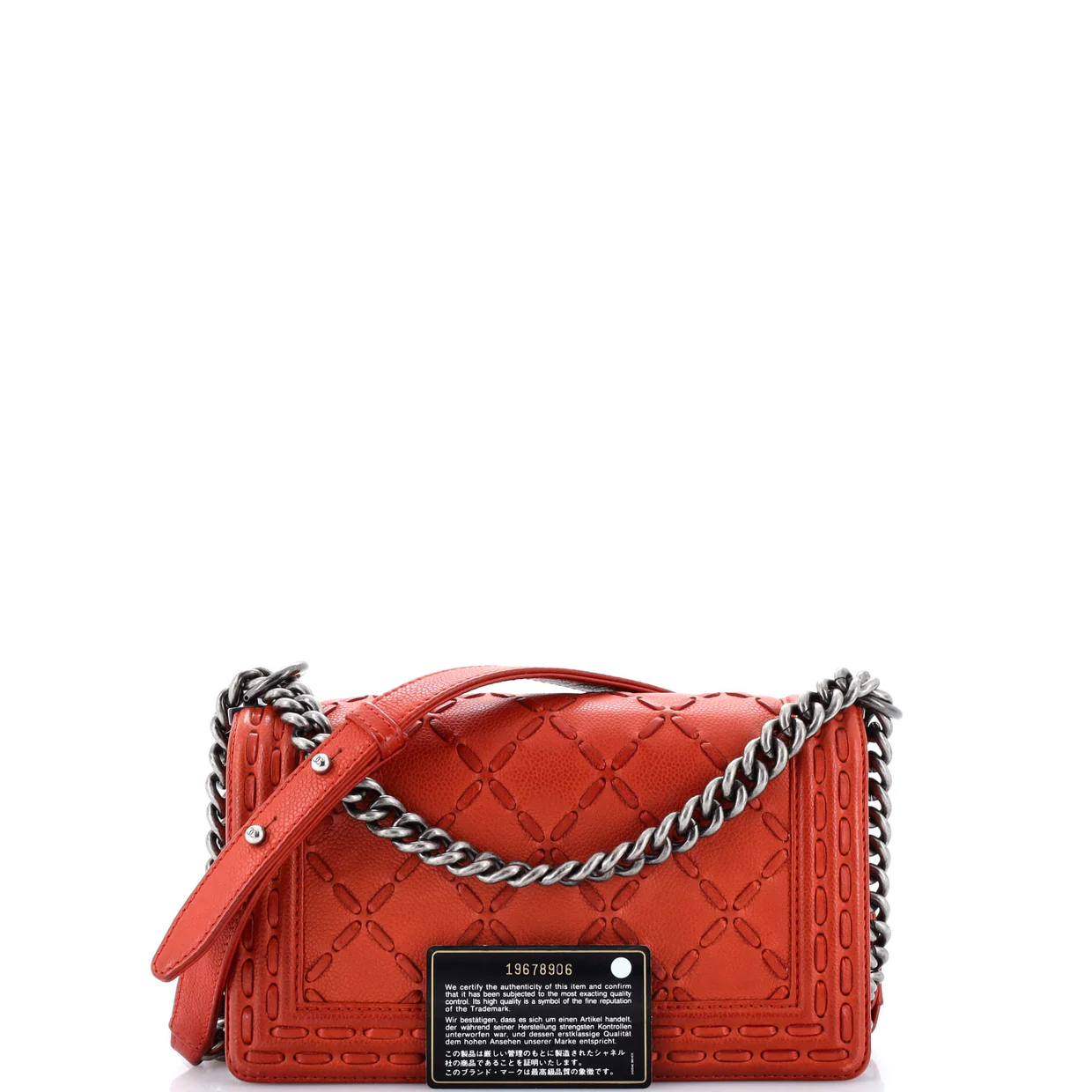 Paris-Dallas Boy Flap Bag Whipstitch Caviar Old Medium - Deep Luxury