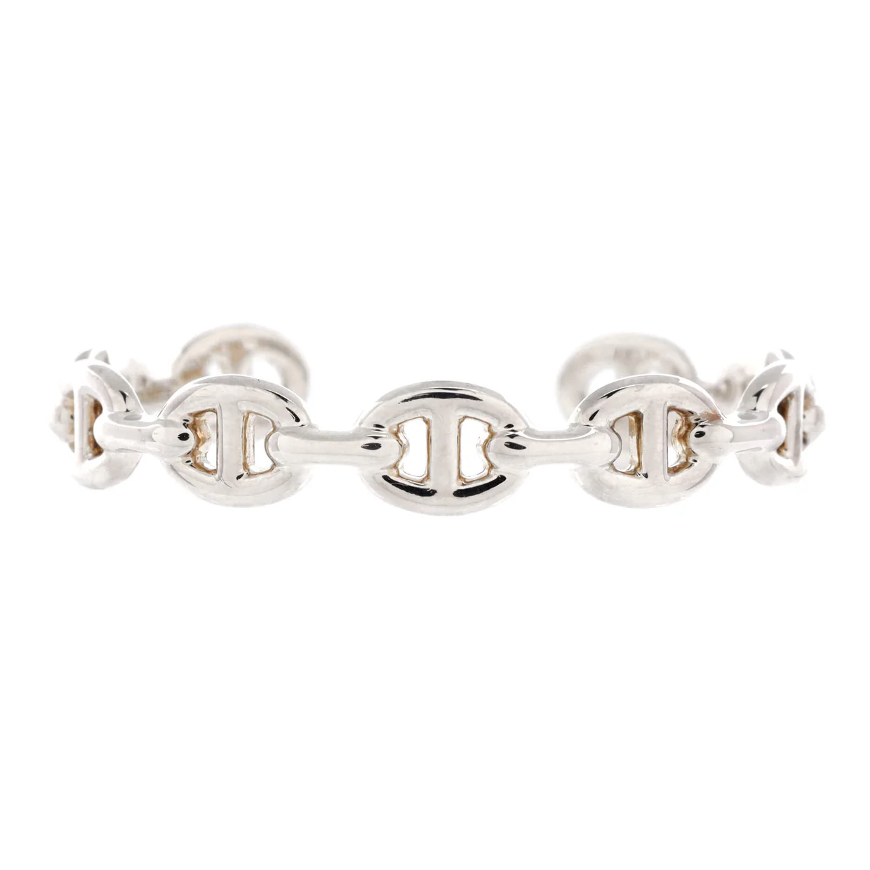 Chaine d'Ancre Enchainee Cuff Bracelet Sterling Silver Medium - Deep Luxury