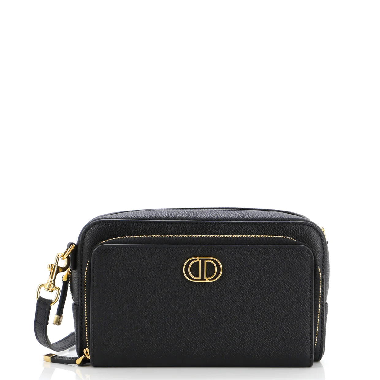 Caro Double Pouch Crossbody Bag Leather - Deep Luxury