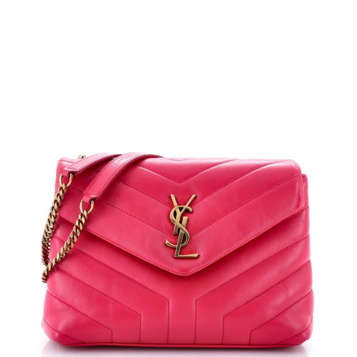 Loulou Shoulder Bag Matelasse Chevron Leather Small - Deep Luxury