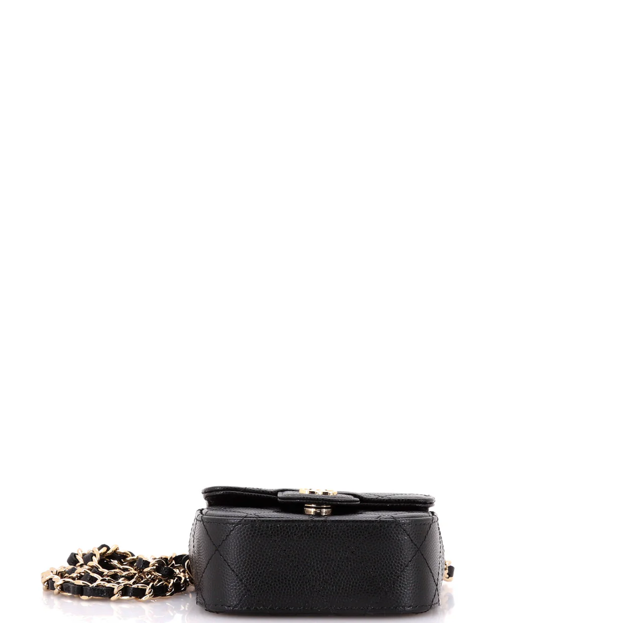 Classic Square Flap Clutch with Chain Quilted Caviar Mini - Deep Luxury