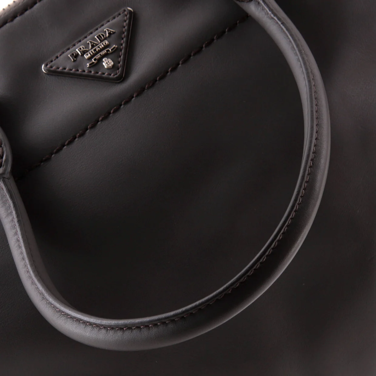 Twin Pocket Convertible Tote Stitched Leather Medium - Deep Luxury