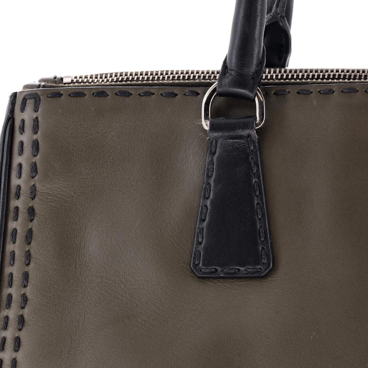Galleria Double Zip Tote Stitched City Calf Medium - Deep Luxury