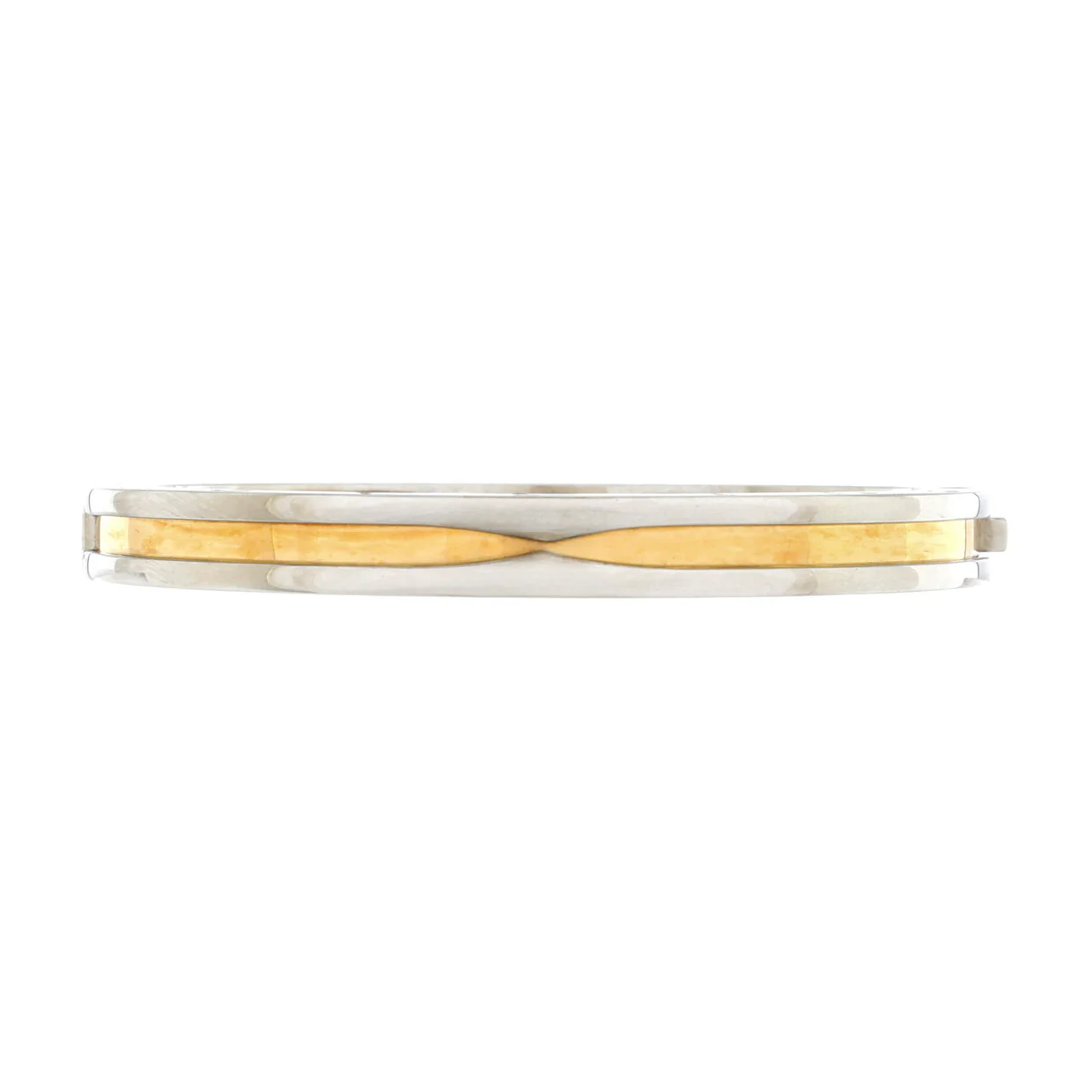B.Zero1 Hinged Bangle Bracelet 18K Yellow Gold and Stainless Steel 7mm - Deep Luxury