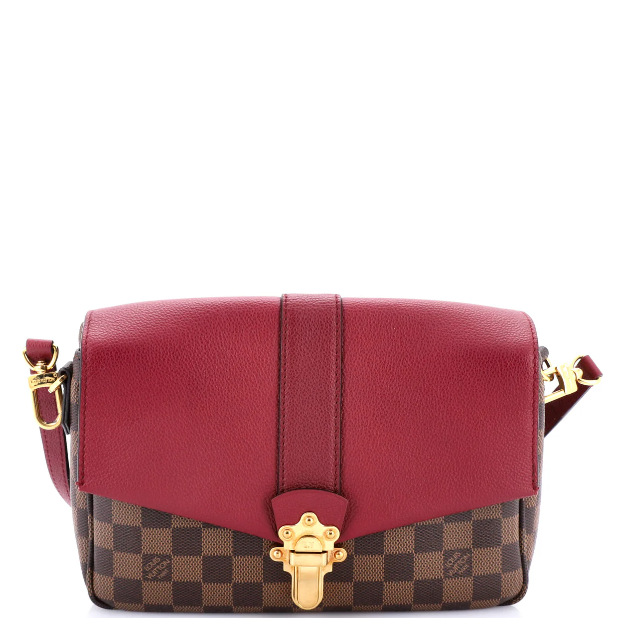 Clapton Handbag Damier and Leather PM - Deep Luxury