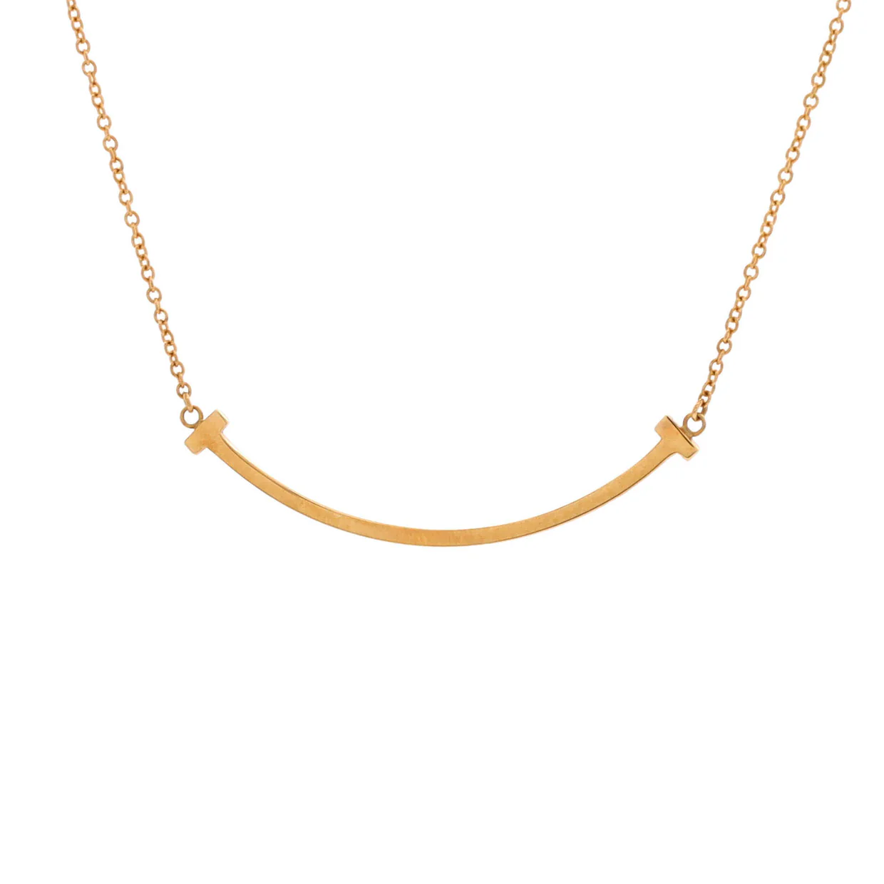 T Smile Pendant Necklace 18K Yellow Gold Large - Deep Luxury