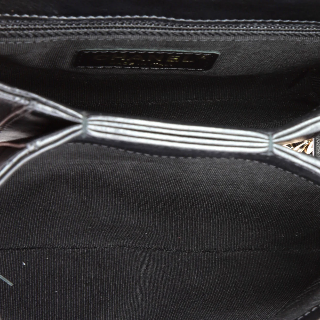 CC Double Pocket Top Handle Bag Stitched Calfskin Small - Deep Luxury