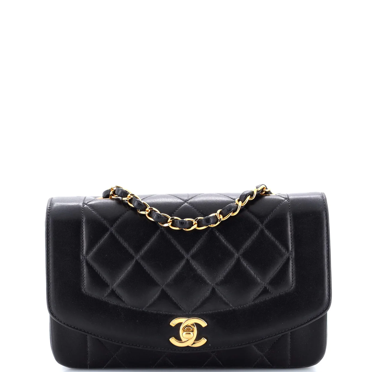 Vintage Diana Flap Bag Quilted Lambskin Small - Deep Luxury