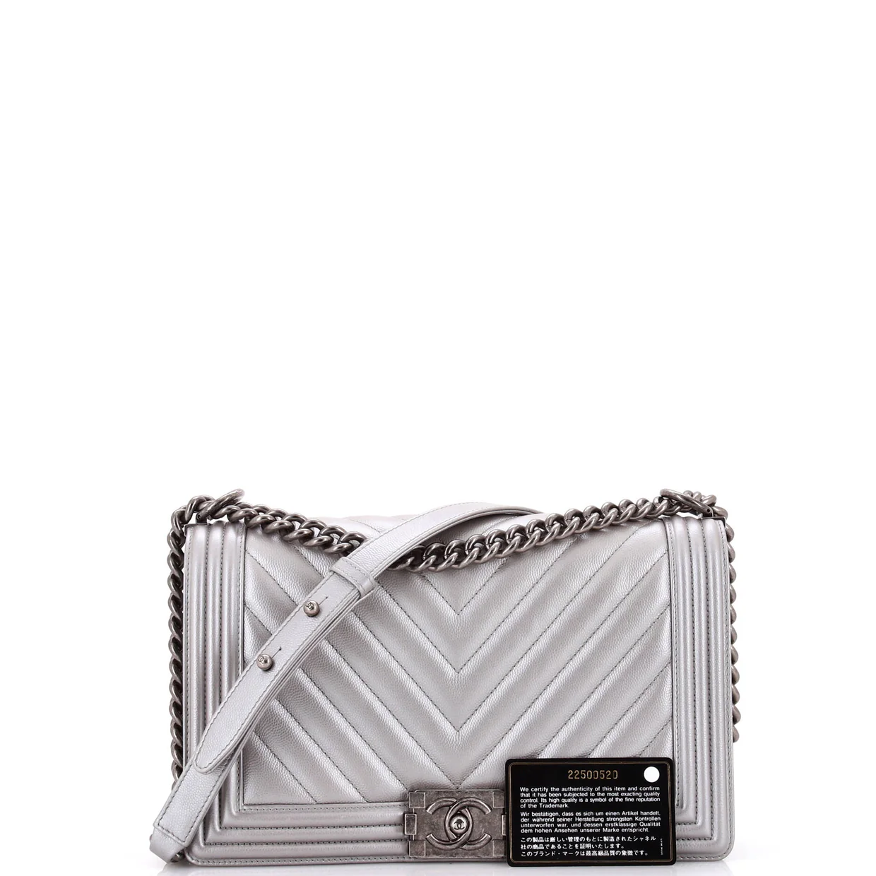 Boy Flap Bag Chevron Caviar New Medium - Deep Luxury