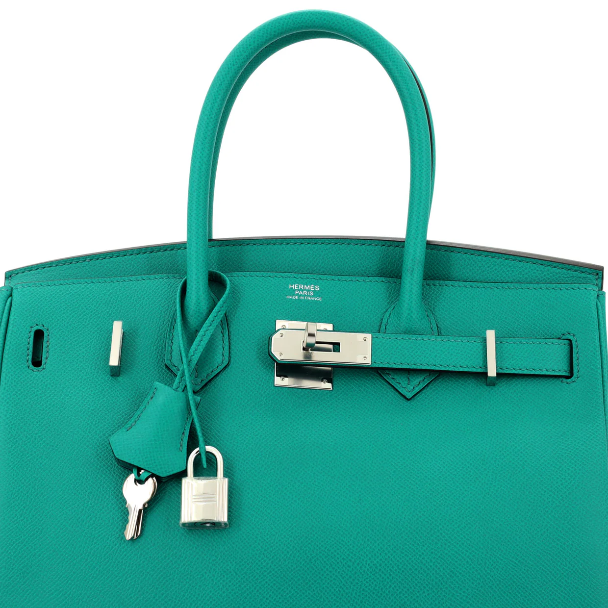 Birkin Handbag Bleu Paon Epsom with Palladium Hardware 30 - Deep Luxury