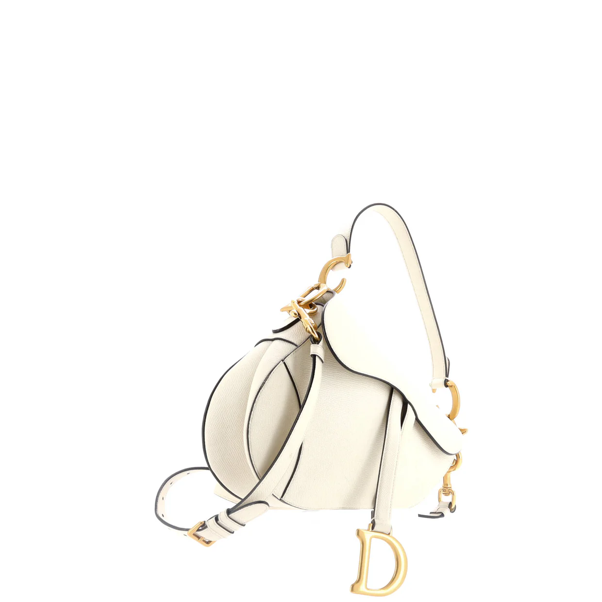 Saddle Handbag with Strap Leather Medium - Deep Luxury