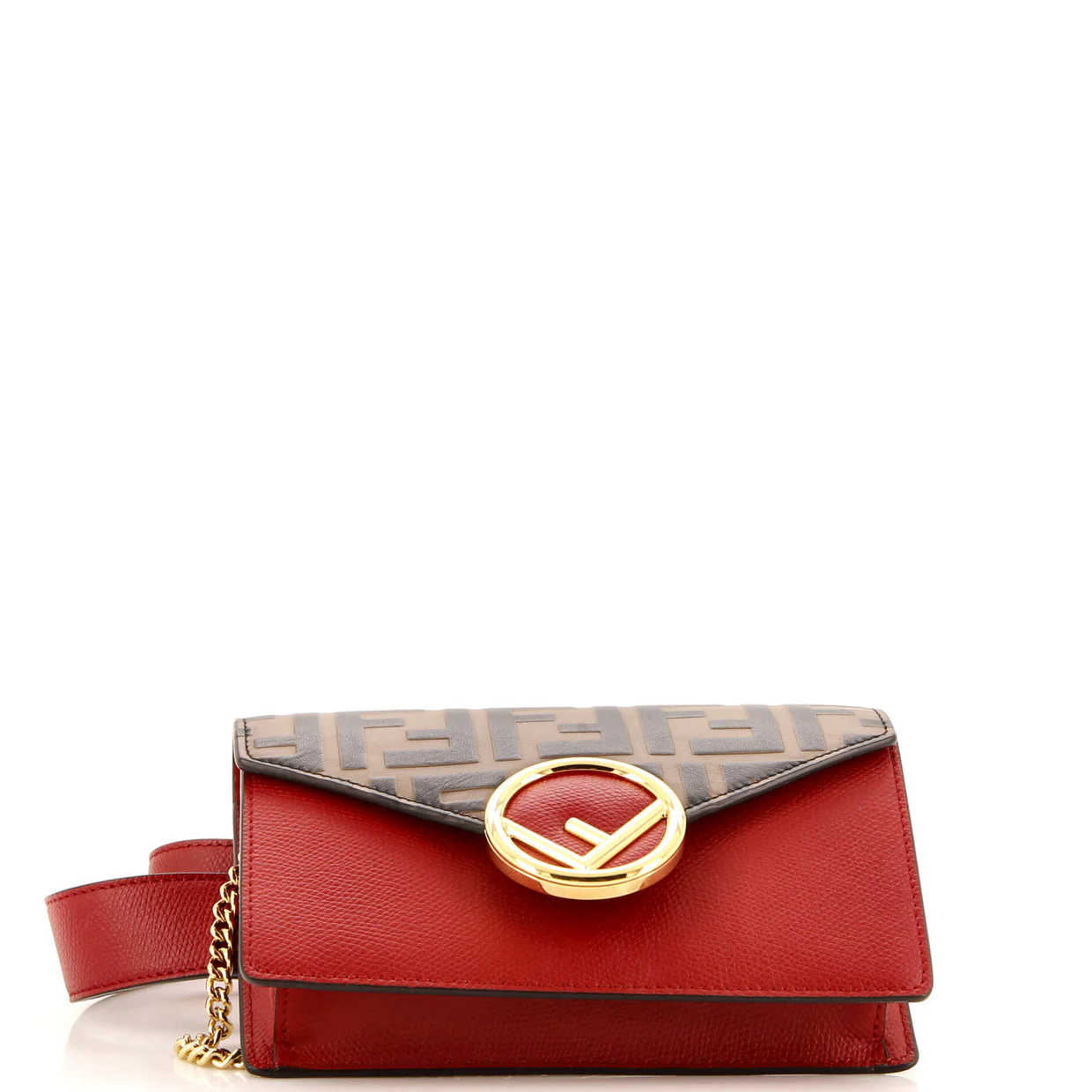 F is Fendi Convertible Belt Bag Leather with Zucca Embossed Detail - Deep Luxury