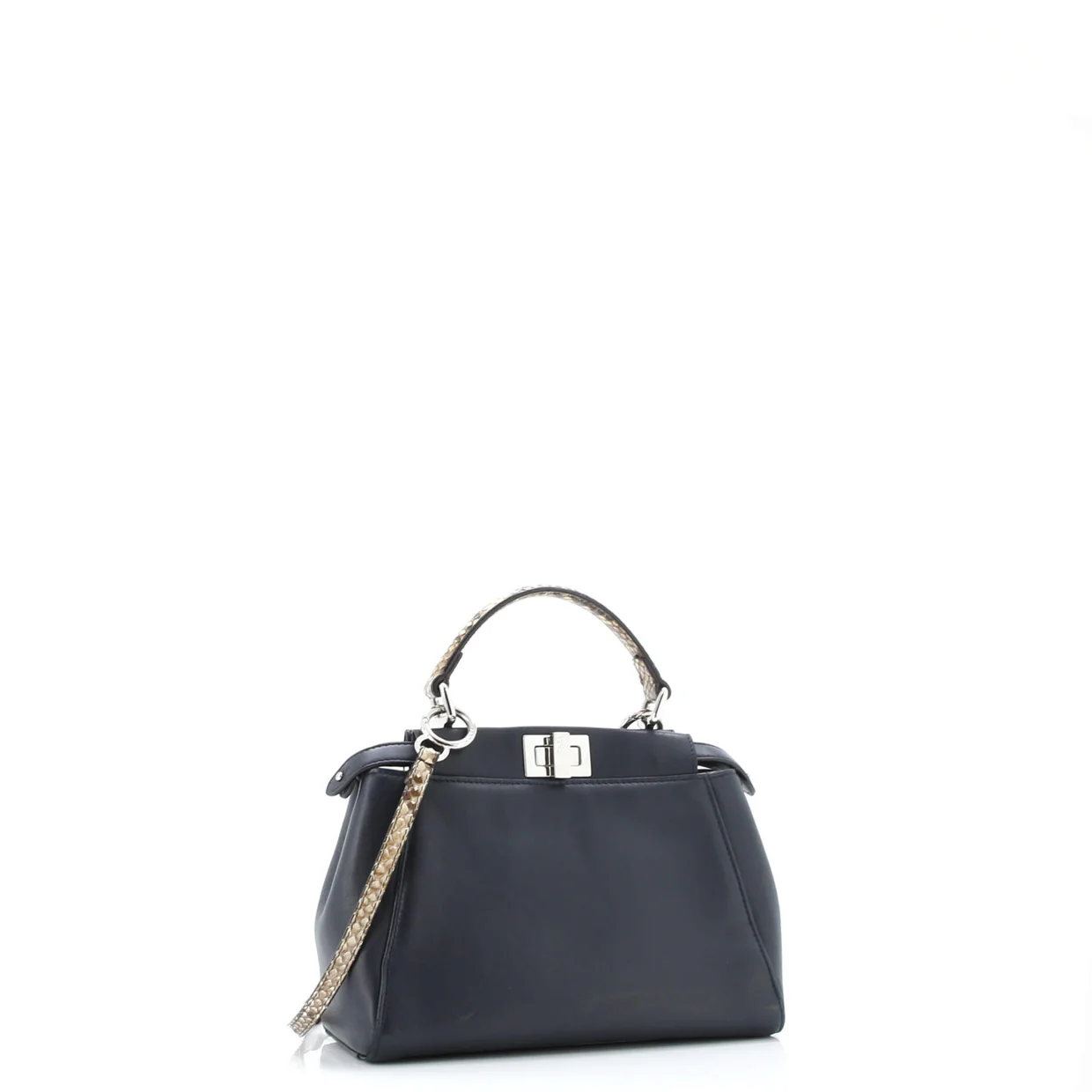 Peekaboo Bag Leather with Python Mini - Deep Luxury