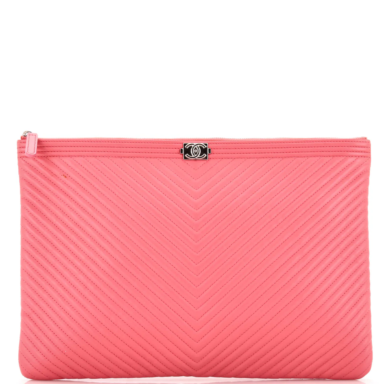 Boy O Case Clutch Chevron Lambskin Large - Deep Luxury
