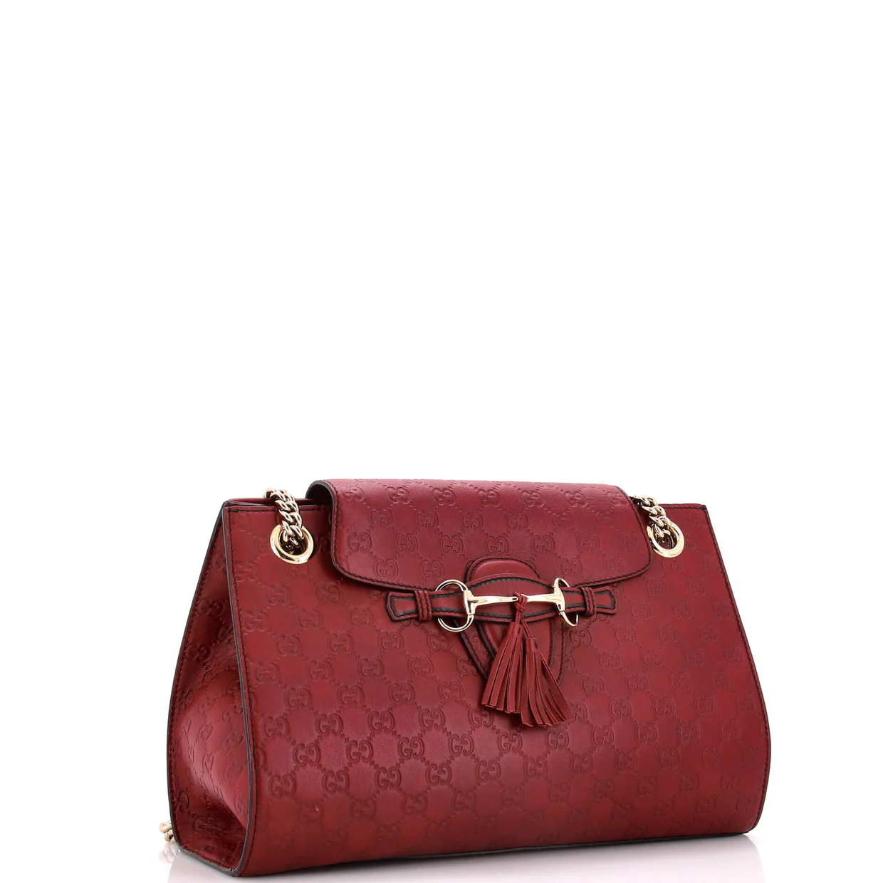 Emily Chain Flap Shoulder Bag Guccissima Leather Large - Deep Luxury