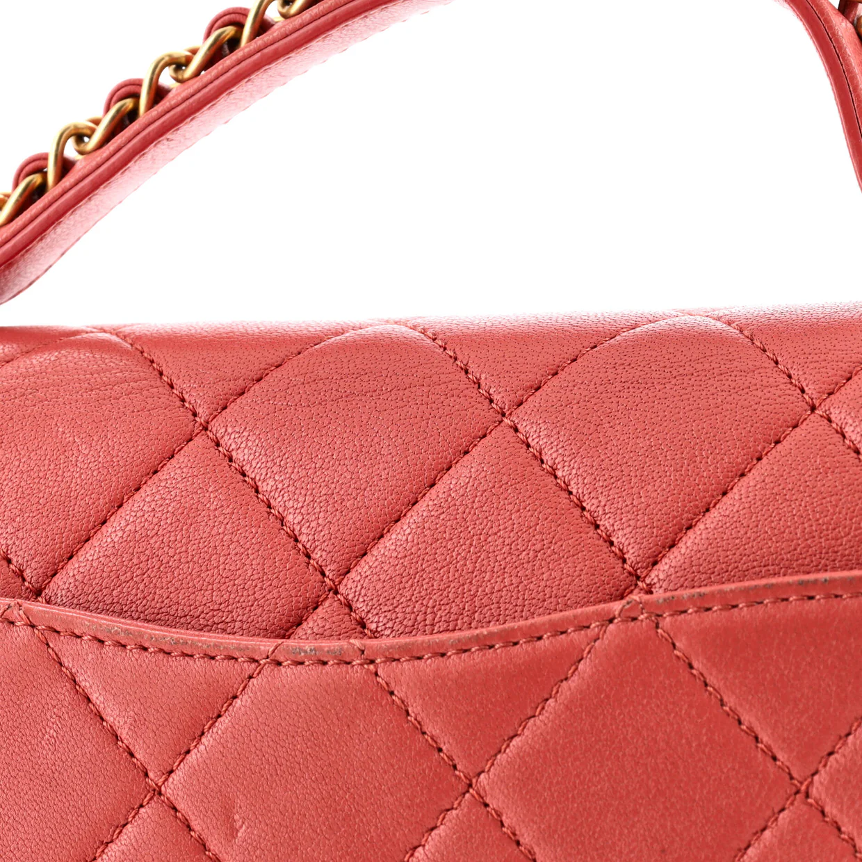 Chain Infinity Top Handle Bag Quilted Lambskin Small - Deep Luxury