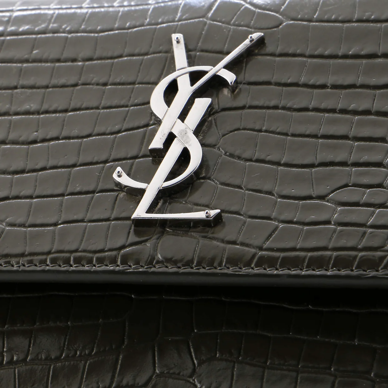 Sunset Crossbody Bag Crocodile Embossed Leather Medium - Deep Luxury