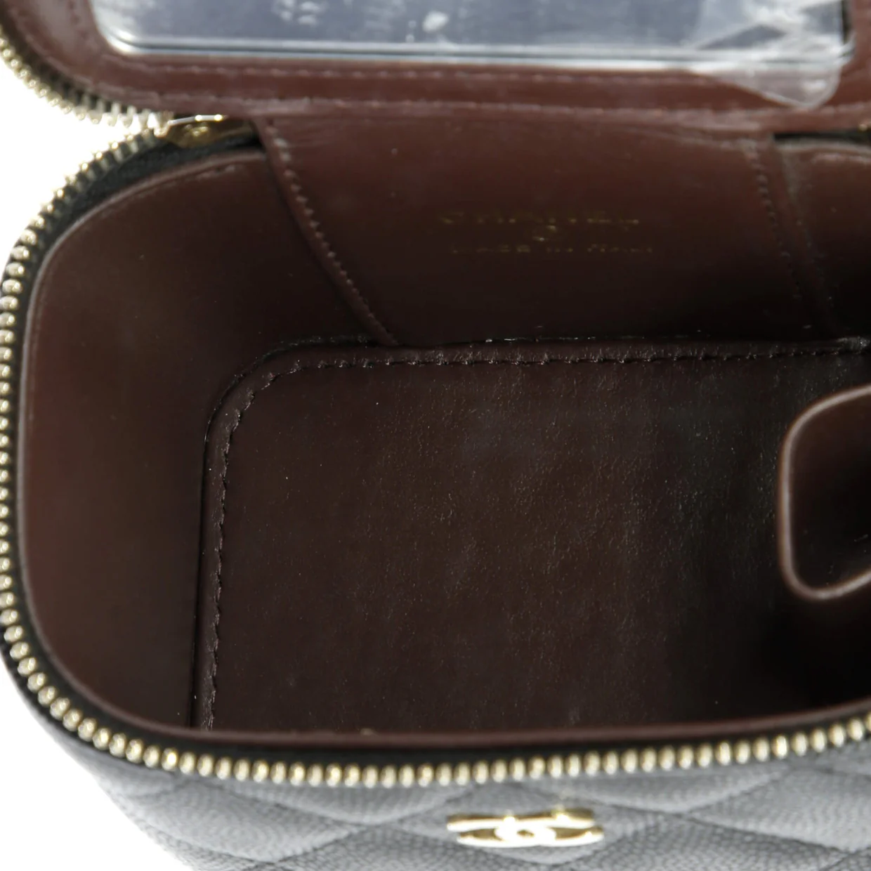 Classic Vanity Case with Chain Quilted Caviar Mini - Deep Luxury