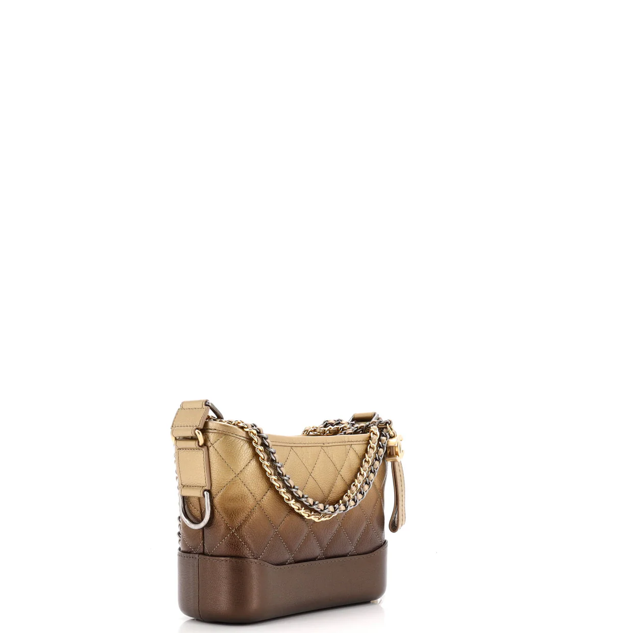 Gabrielle Hobo Quilted Ombre Goatskin Small - Deep Luxury