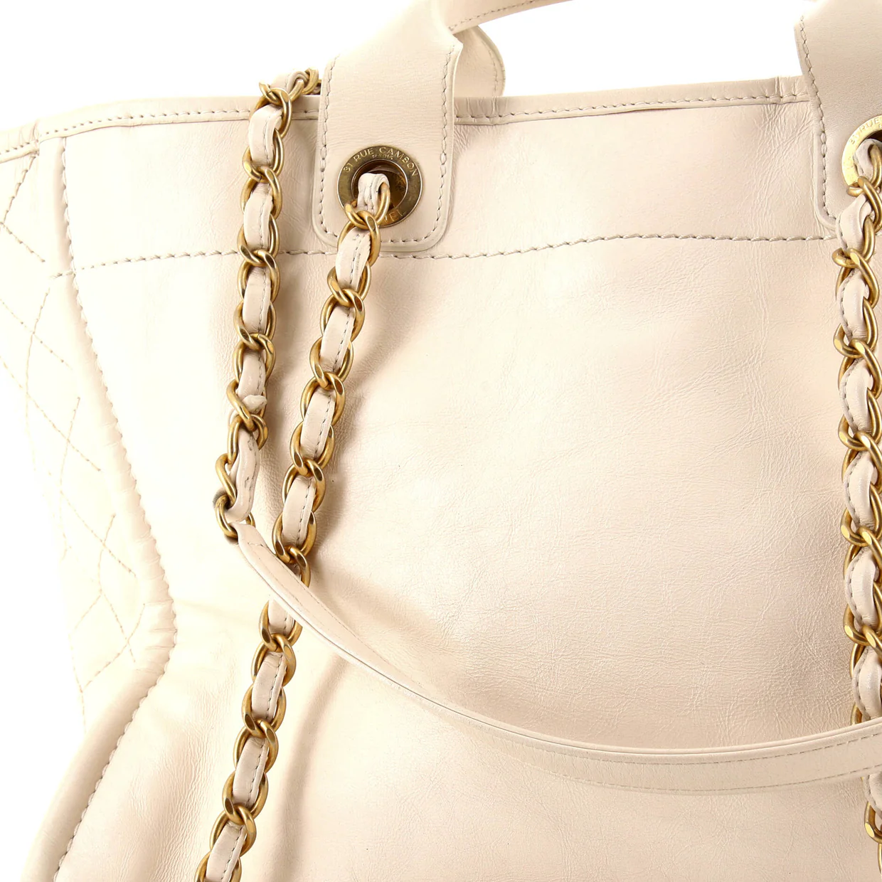 Deauville Tote Embellished Shiny Calfskin Medium - Deep Luxury