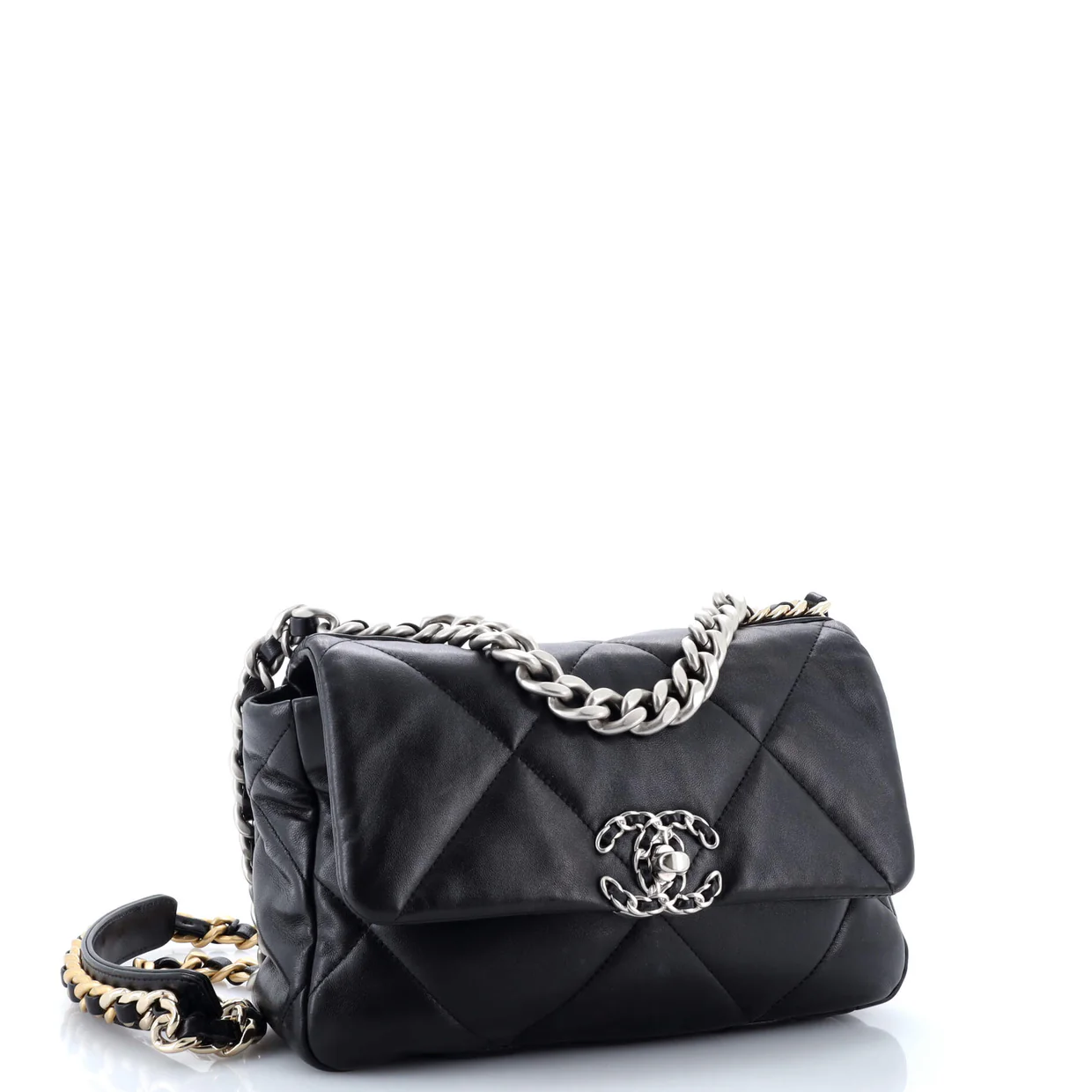 19 Flap Bag Quilted Leather Medium - Deep Luxury