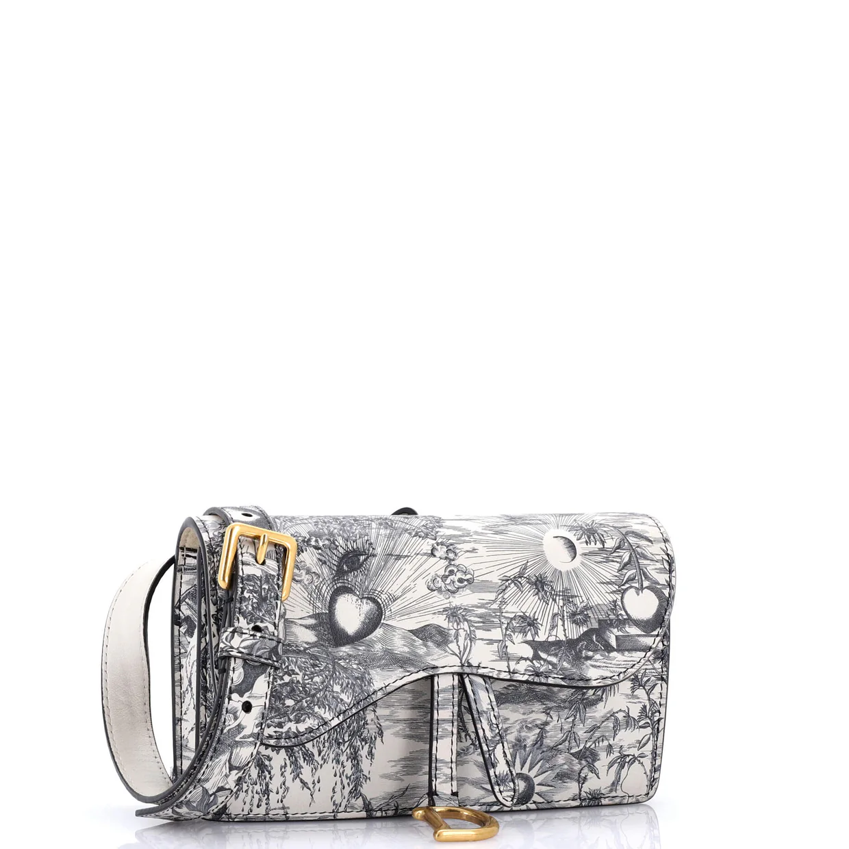 Saddle Rectangular Belt Bag Printed Leather - Deep Luxury