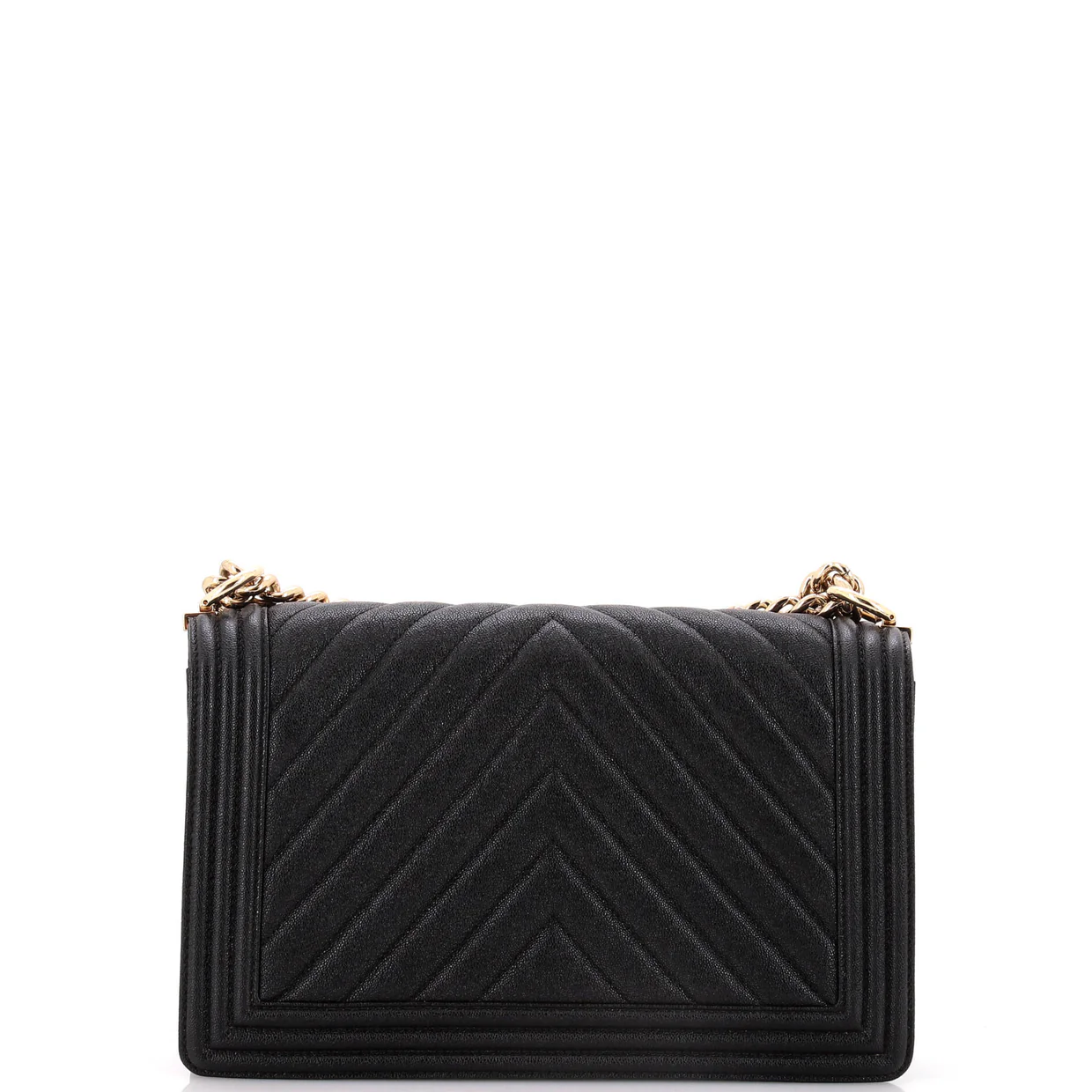 Boy Flap Bag Chevron Caviar New Medium - Deep Luxury
