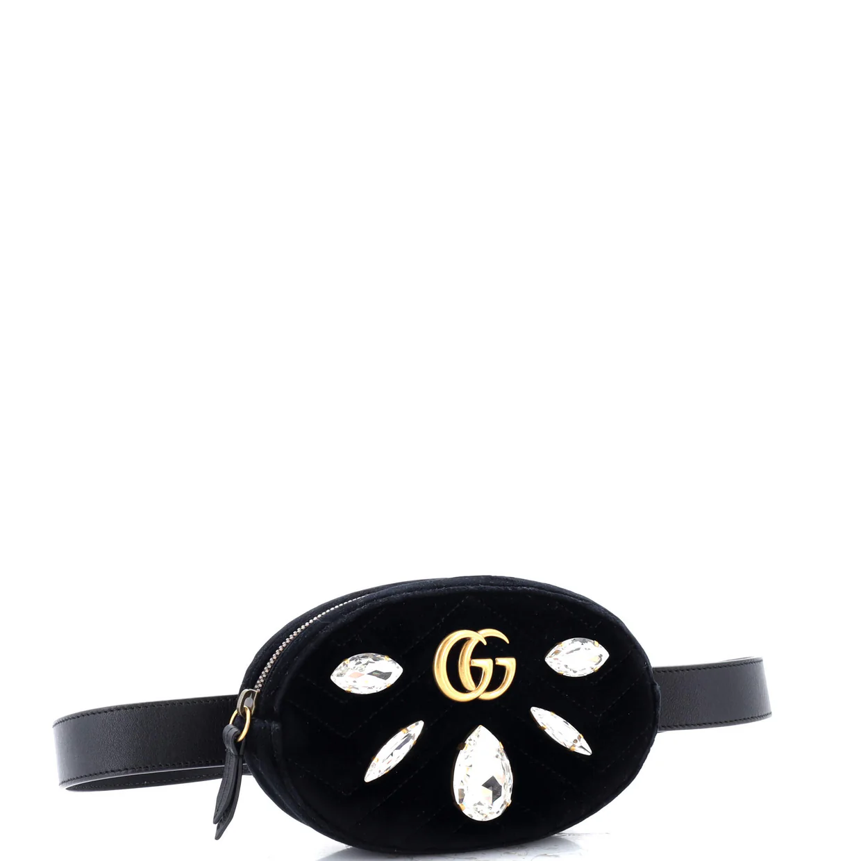 GG Marmont Belt Bag Embellished Matelasse Velvet - Deep Luxury