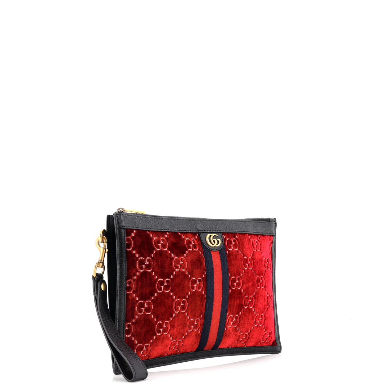Ophidia Zip Pouch GG Velvet Large - Deep Luxury