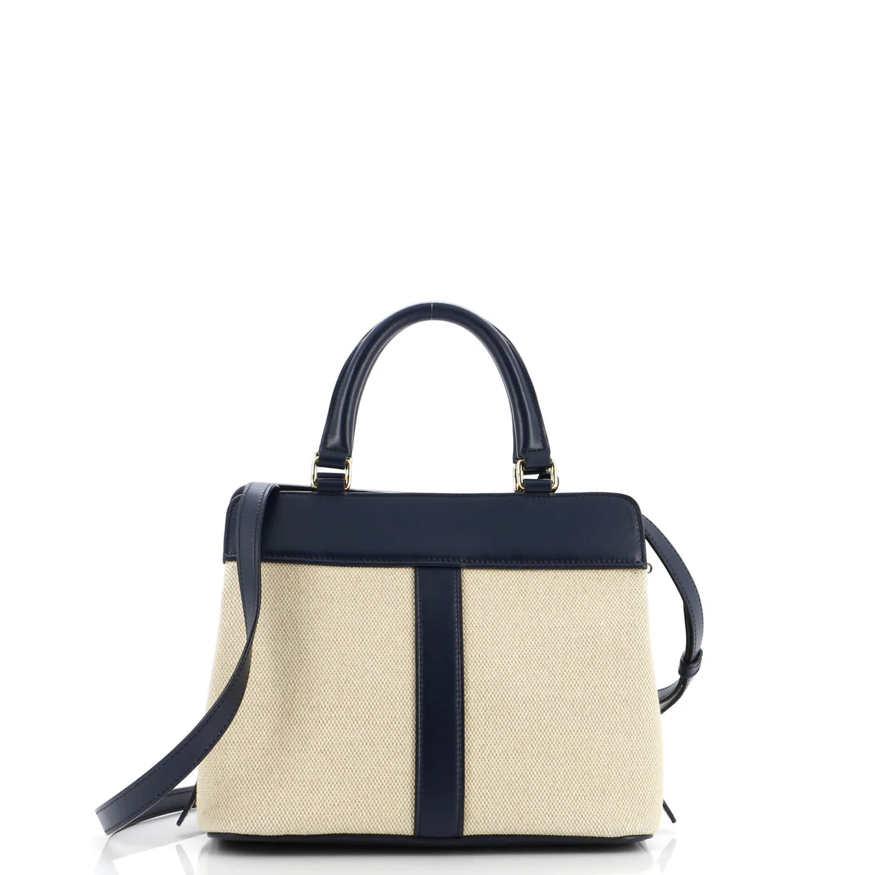 Cabas de France Tote Canvas with Leather Small - Deep Luxury
