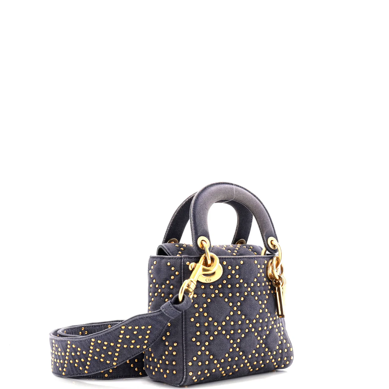 Supple Lady Dior Bag Cannage Studded Denim Mini - Deep Luxury